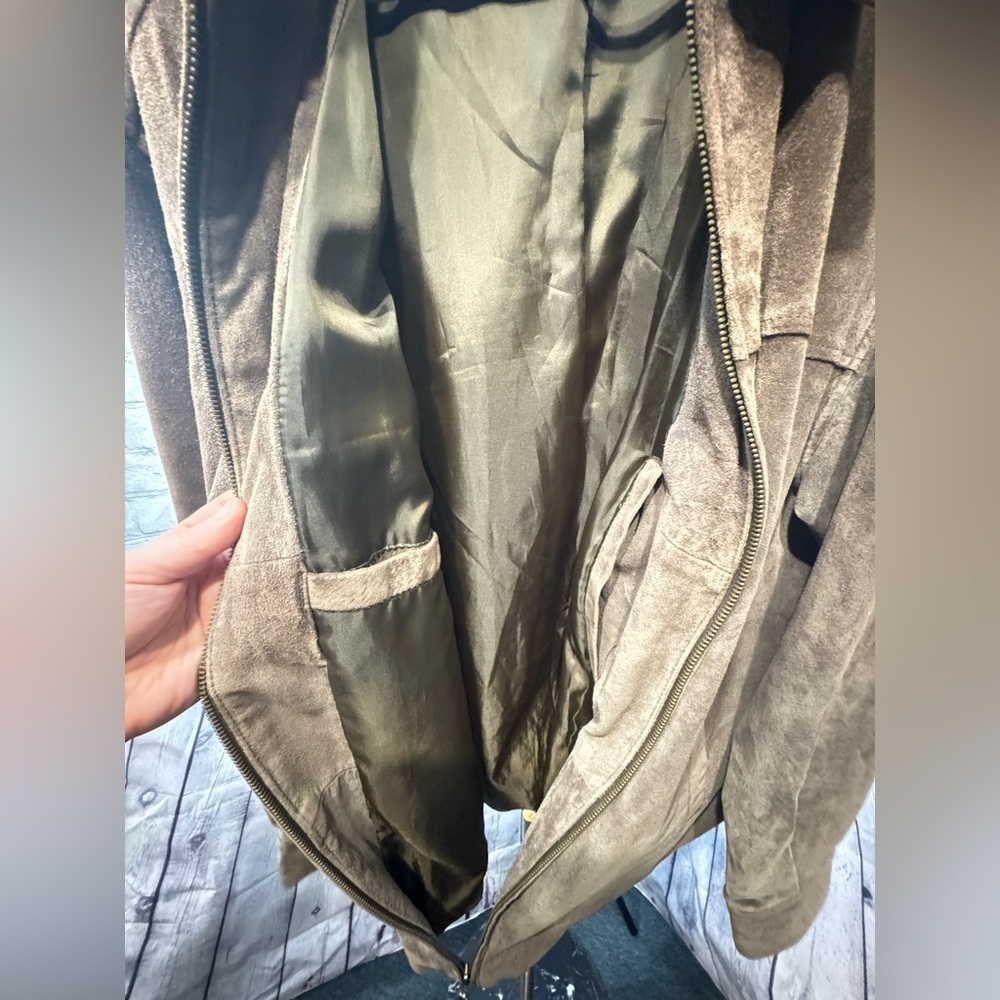 John Ashford Tan Leather Coat Medium - Picture 6 of 11